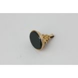 A bloodstone fob seal in 9ct gold