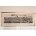 Georg Balthasar after FIS, a view of 18th century London skyline, coloured print, 46cm by 120cm