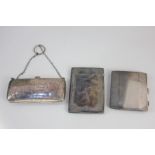 A Victorian silver card case, maker Frederick Marson, Birmingham 1875, together with a silver