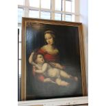 After Raphael, The Virgin and Child, 'The Bridgewater Madonna', oil on canvas, 84cm by 61cm (a/f)