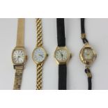 A lady's 9ct Tissot bracelet watch, and another, 37.2g gross, and two 9ct gold wristwatches
