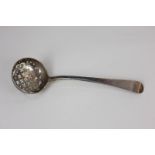 A Georgian silver sifter ladle, marks worn