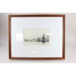 Harold Wyllie (1880-1973), shipping off a coastline, etching, signed in pencil, 16.5cm by 26cm