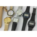 A group of six various wristwatches