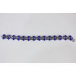 A Danish silver and blue enamel bracelet by Volmer Bahner, marked VB sterling Denmark