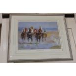 After Constance Halford-Thompson, racehorses exercising 'On the Beach, Laytown', limited edition