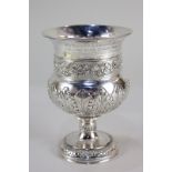 A George III silver trophy cup, maker Charles Price, London 1817, with embossed acanthus leaf