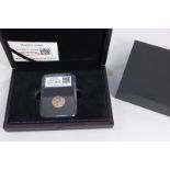 A United Kingdom gold proof sovereign dated 2015, with January 1st date stamp, in presentation box