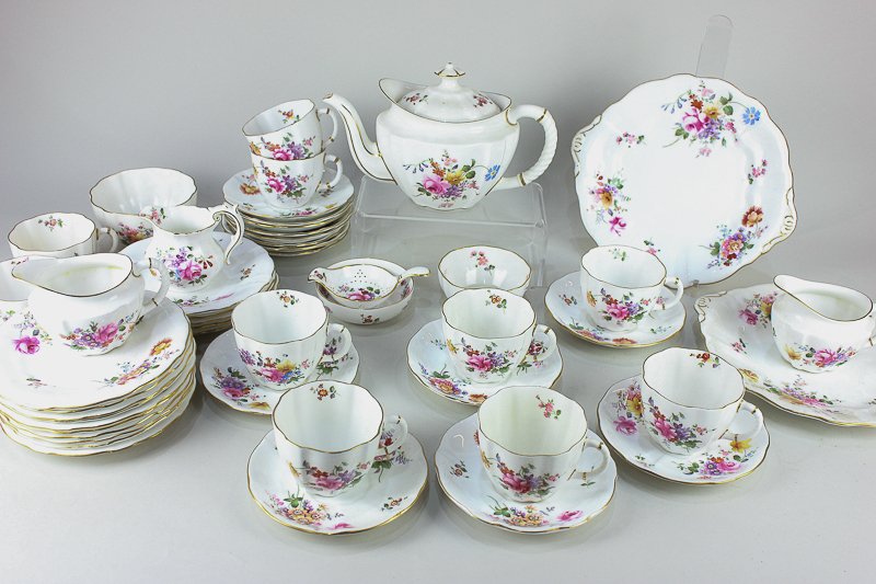 A Royal Crown Derby 'Derby Posies' and similar matched part tea set comprising teapot, cream jug,