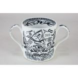 A 'God Speed the Plough' glazed pottery two-handled loving cup