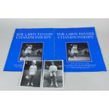 Lawn tennis interest, a Rod Laver autographed black and white photograph, 14cm by 9cm, another