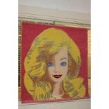 An Axminster Andy Warhol limited edition art rug depicting a Barbie doll, on pink ground, edition