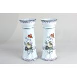A pair of Victorian hyacinth vases with floral design, dated 1844, 20cm high