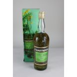 A bottle of L. Garnier chartreuse, boxed