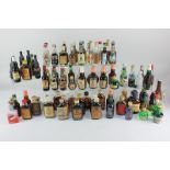 A collection of miniature bottles of rum, brandy and other spirits, to include Old Jack demerara