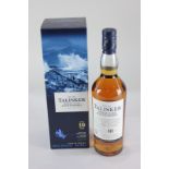 A bottle of Talisker Aged 10 Years Single Malt Scotch Whisky, 70cl, 45.8% vol., with box