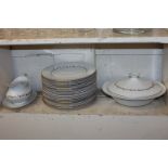 A Royal Doulton porcelain Fairfax pattern part dinner service comprising three circular tureens,
