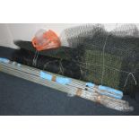 Fruit cage poles, accessories and netting (a/f - some damage)