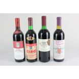 Four bottles of Italian red wine, Rosso Della Torre Vino da Tavola Toscano 1987, Caparra & Siciliani