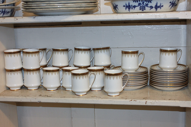 A Paragon porcelain Athena pattern part coffee service comprising twenty-one cups and nineteen