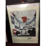Formula one: Johnny Herbert signed limited edition European Grand Prix print. 19ins. x 27ins.