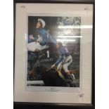 Horse Racing: Frankie Dettori signed Magnificent 7, 12/100 photograph. Framed and glazed. 11ins. x