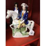 19th cent. Ceramics: Staffordshire flat backs. Dick Turpin and Tom King. A pair.