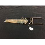 17th/18th cent. Edged Weapons: Indian silver inlaid katar, double fullered blade with raised central