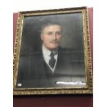 English School: 20th cent. Pastel portrait of a professional gentleman. Indistinct signature lower