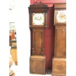 19th cent. Mahogany long case clock 8 day bell strike, painted 2nd hand and date John Callcott of