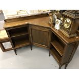 20th cent. Oak corner cupboard, central single door flanked with two open shelved recesses. 60ins. x