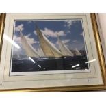 Prints: J. Stevens Dews "Sailing", "J Class race around the Isle of Wight" Ltd Ed 258/350, signed