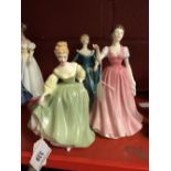 20th cent. Ceramics: Royal Doulton figurines, Janine, Fair Lady plus Sweet Music, unboxed. (3).