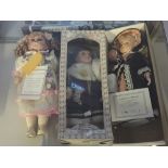 Toys: Dolls, The Leonardo Collection, Ray dark hair, purple velvet coat, white/ gold trim, on stand.