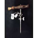 Corkscrews/Wine Collectables: Holburn champagne screw with treen handle and brush, the tap and spout