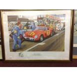 Motor Racing: Limited edition Barry Bowyer Ferrari 250 GTO at Goodwood, 43/500. 23ins. x 17ins.