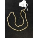 Gold Jewellery: Belcher chain, tests 9ct. 18.7gms. approximately.