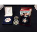 Coins: Royal Mint. Silver proof £2, 1993. 1907. 50p Scouts coin, cased. 2000 Silver Dollar, and 20