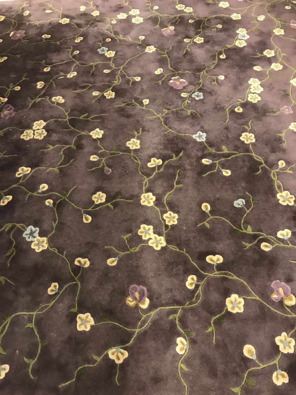Carpets: 20th cent. Julian Collection Chinese purple ground, hand knotted washed carpet. Floral