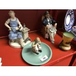 Ceramics: Royal Doulton HN. 2677 'Taking Things Easy', Lladro cobbler, a Timpson cobbler by Beswick,