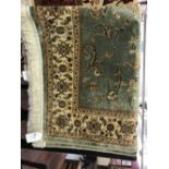 @21st cent Rugs: Keshan rug, green ground. 1.90 x 1.40.