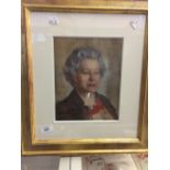 Prints: Robbie Wraith, unique signed print of his portrait of Her Majesty The Queen. 8ins. x 10ins.