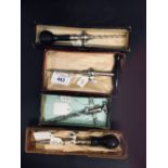 Corkscrews/Wine Collectables: Champagne taps. Collection of taps all boxed. 1) Nickel plated