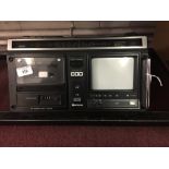 Collectors Radio/TV: Hitachi. Trimode transistor portable combination, colour TV, cassette recorder,