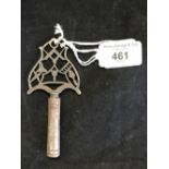 Corkscrews/Wine Collectables: Masonic screw, steel pocket screw, French. Handle formed with