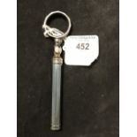 Corkscrews/Wine Collectables: Pocket screw, gun metal steel, diamond cut, large ring pull, wide