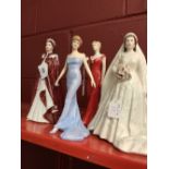 20th cent. Ceramics: Royal Worcester H.M The Queen 80th birthday figurine, The Princess of Wales