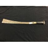 Edged Weapons: Burmese Kachin Dao Jinghpaw tapering blade with one tapering edge, 18ins. Hilt with