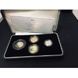 Coins: 2005 silver proof Piedfort 4 coin collection.