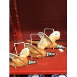 Ceramics: Beswick flying pheasants, set of 3. Smallest a/f.